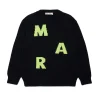 Knitwear | Knitwear>MARNI Wool-blend pullover with displaced logo black