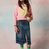 Skirts>N°21 Worn-effect denim skirt blue denim