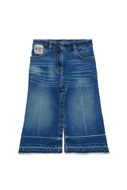 Skirts>N°21 Worn-effect denim skirt blue denim