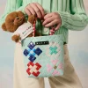 Bags And Backpacks>MARNI Woven Blossom Macro bag light bluette