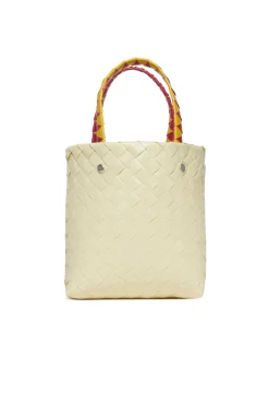 Bags And Backpacks>MARNI Woven Blossom Macro bag natural beige