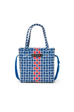 Bags And Backpacks>MARNI Woven Box Basket bag blue
