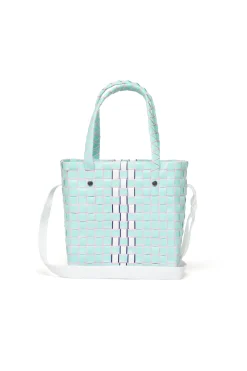 Bags And Backpacks>MARNI Woven Box Basket bag turquoise