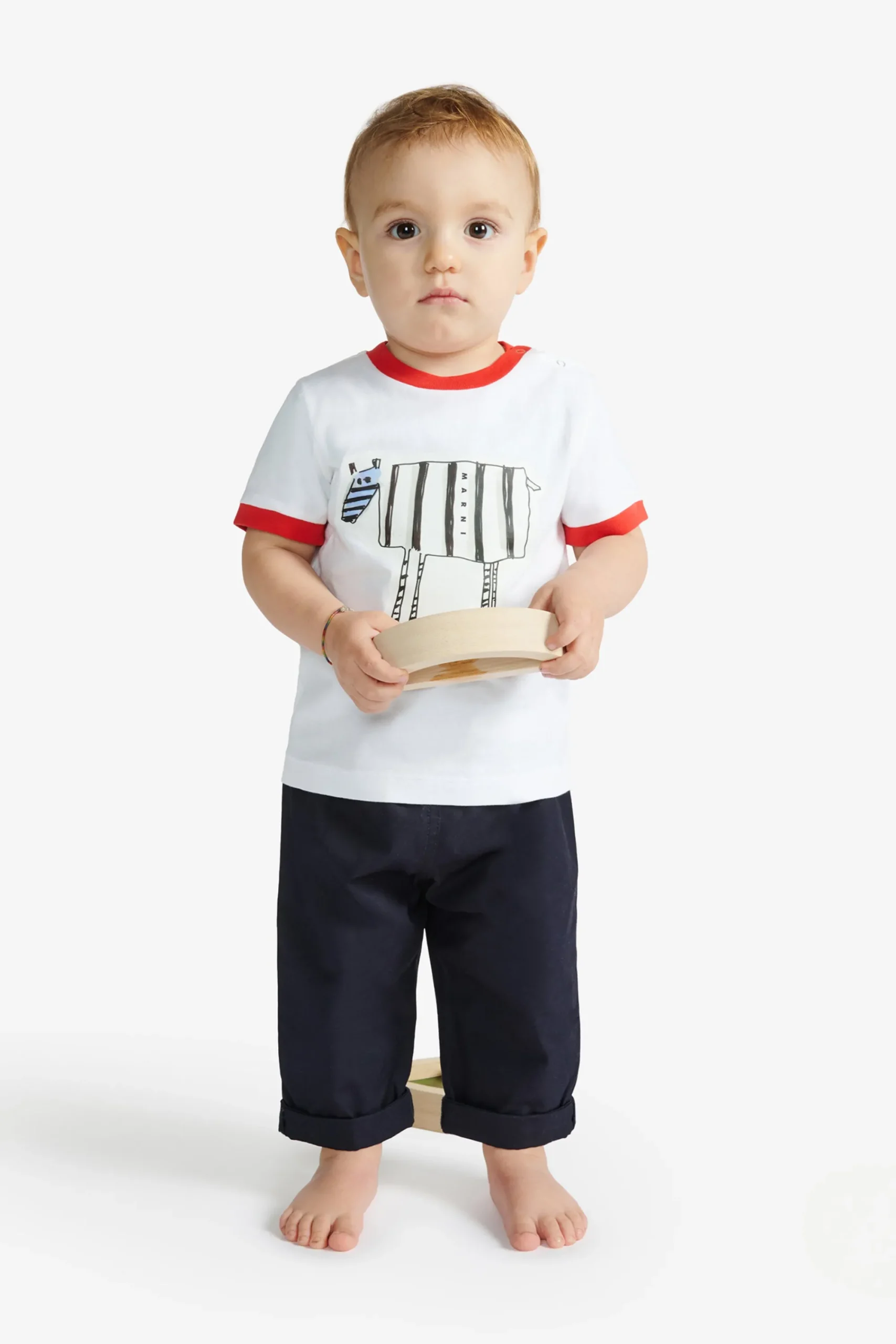 T-Shirts>MARNI Zebra print T-shirt white