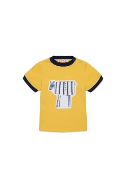 T-Shirts>MARNI Zebra print T-shirt intense yellow