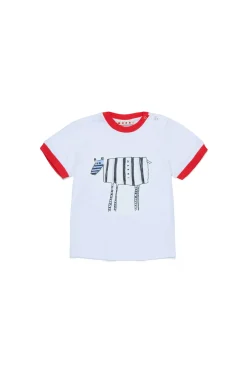 T-Shirts>MARNI Zebra print T-shirt white