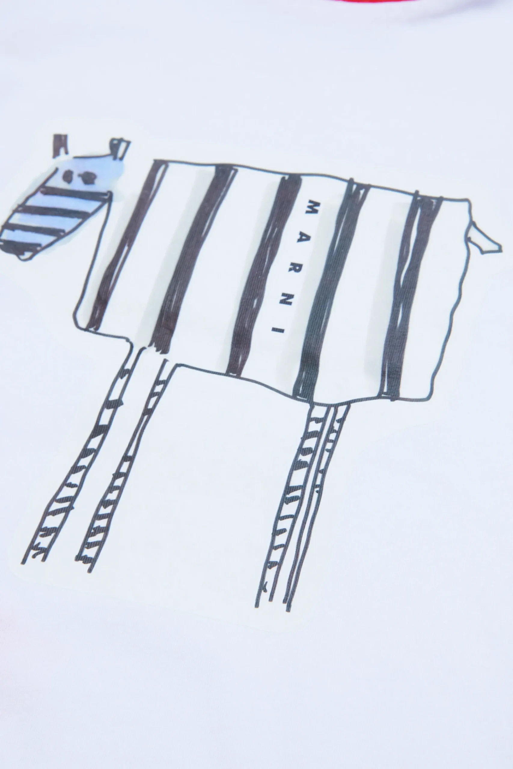 T-Shirts>MARNI Zebra print T-shirt white